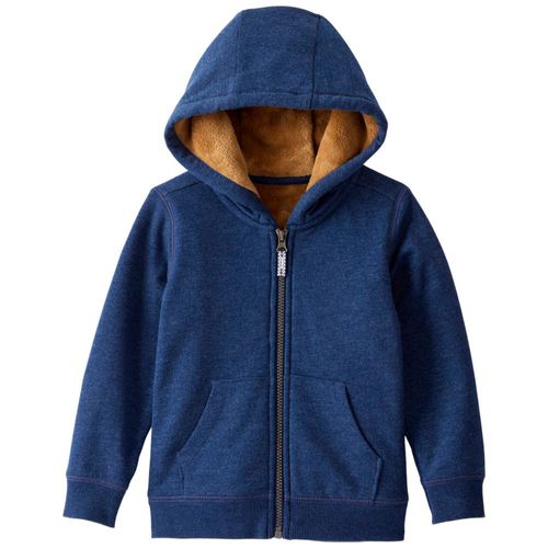 Suéter hoodie azul navy sólido para niño