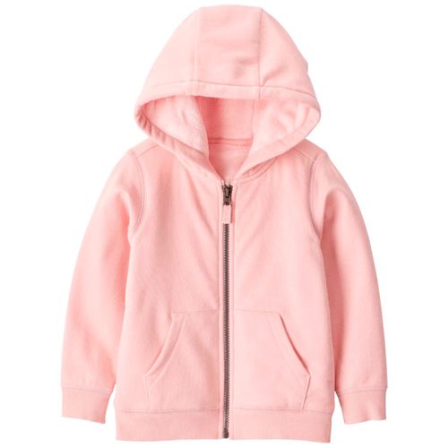 Suéter hoodie rosado sólido para niña