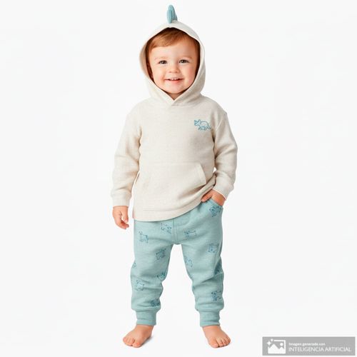 Conjunto de 2 piezas multicolor con estampado de dinosaurio para niño