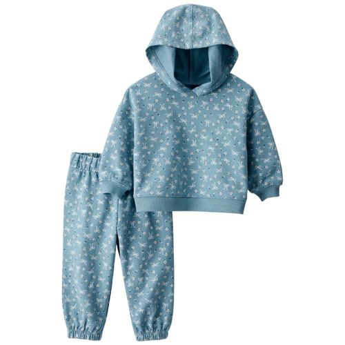 Conjunto de 2 piezas multicolor con estampado floral para niña