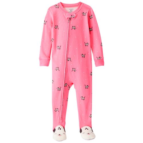 Pijama rosado con estampado de perritos para bebé niña