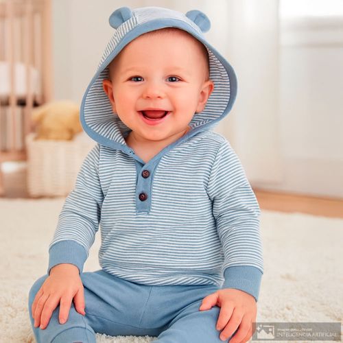 Conjunto de 2 piezas celeste multicolor para bebé niño