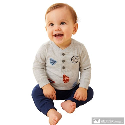 Conjunto de 2 piezas multicolor con estampado deportivo para bebé niño