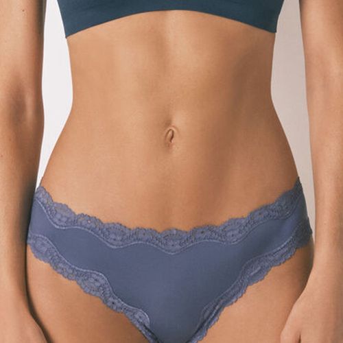 Tanga Women Secret azul de cintura corta para mujer