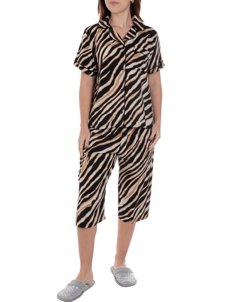 Pijama con pantalón Sabrina estampada para mujer