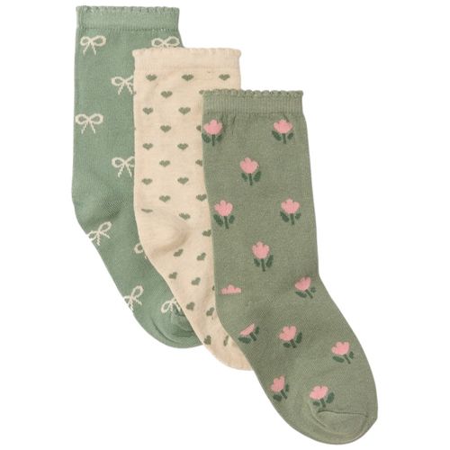 Set de 3 pares de calcetines multicolor con estampado para niña