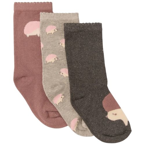 Set de 3 pares de calcetines multicolor con estampado para niña