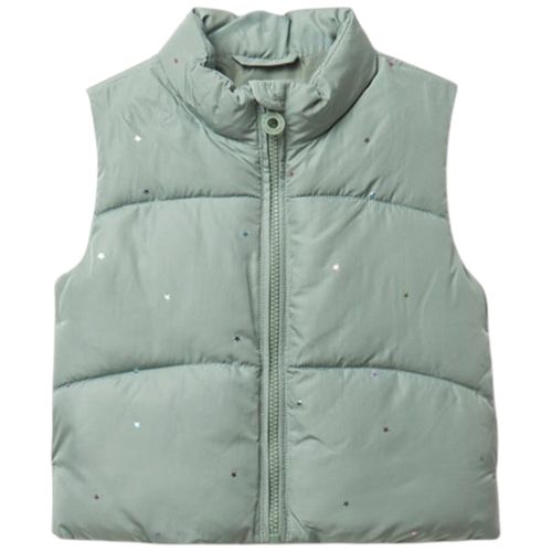 Chaleco acolchado verde con estampado de estrellas para niña