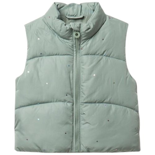 Chaleco acolchado verde con estampado de estrellas para niña