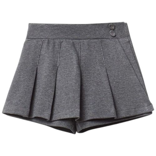 Falda short gris sólida para niña
