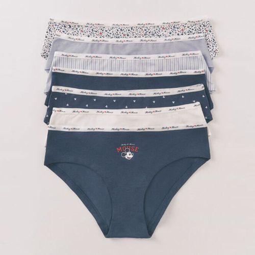 Set de 7 panties Women Secret estampado de Mickey Mouse de cintura media para mujer