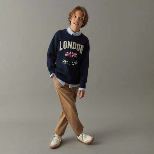 Pantalón chino khaki sólido para niño