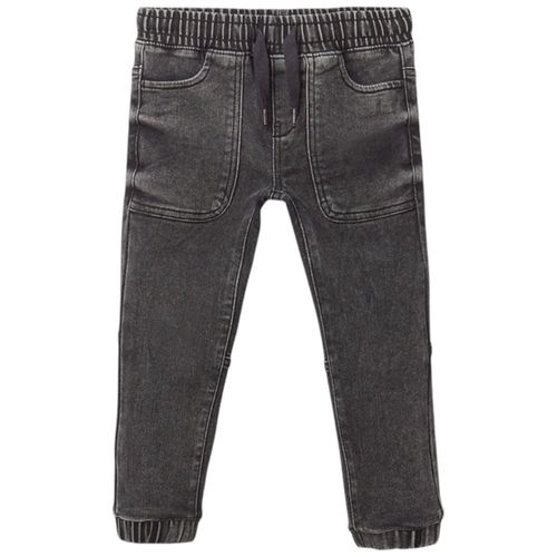 Jeans jogger negro denim lavado para niño
