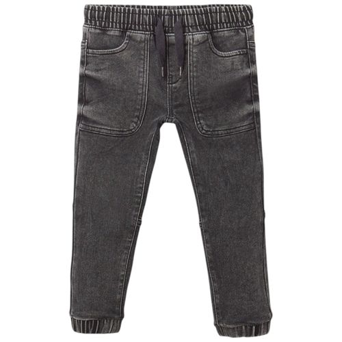 Jeans jogger negro denim lavado para niño