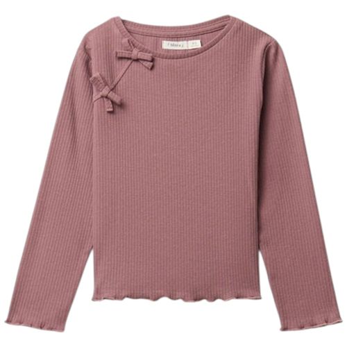 Blusa rosada acanalada para niña