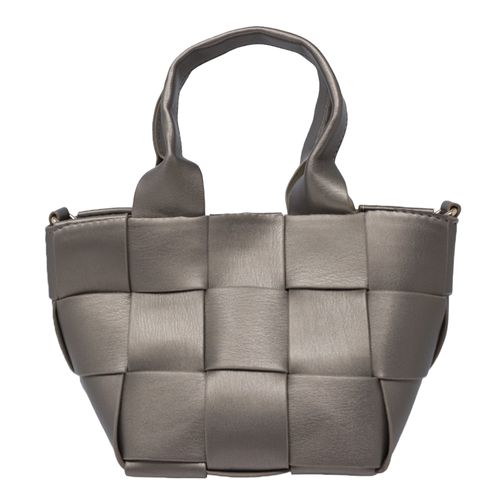 Cartera crossbody Sabrina café metálico para mujer