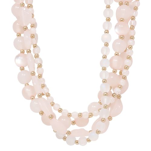Choker multicuerdas rosado 3mm-43 cm para mujer