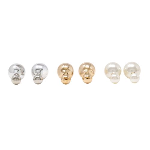 Set de 3 aretes cortos multicolor para mujer