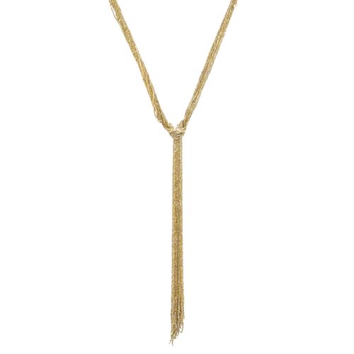 Collar multicuerdas dorado 2.5 cm-59.5 cm para mujer