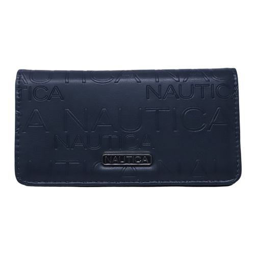 Billetera flap Nautica color azul para mujer
