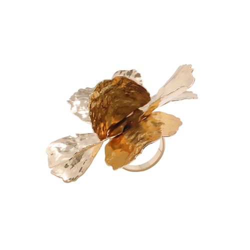 Anillo Sfera maxiflor de metal dorado talla M