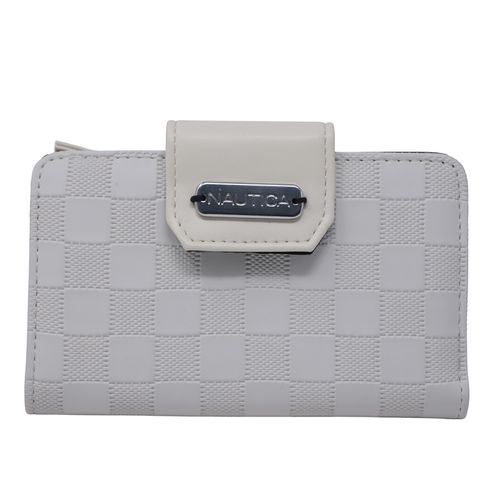 Billetera flap Nautica color beige para mujer