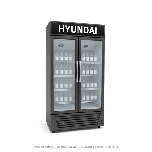 Vitrina refrigerante Hyundai vertical 618 L (22 PCU) gris 2pt HYVR618K