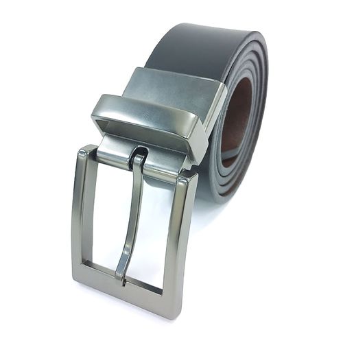 Cinturón reversible de cuero café y negro para hombre