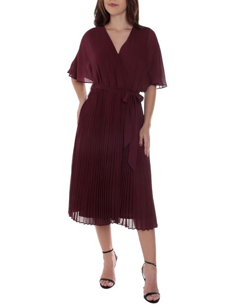 Vestido Sandra Darren formal rojo manga corta para mujer