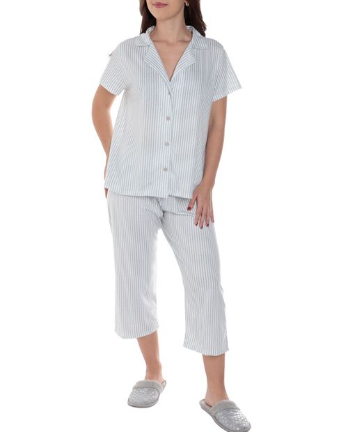 Pijama con pantalón Sabrina rayada para mujer