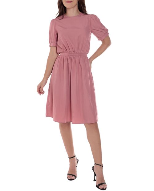 Vestido Dekien casual rosado manga corta para mujer