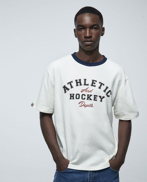 Camiseta Sfera blanca estampdo Athletic and Hockey para hombre