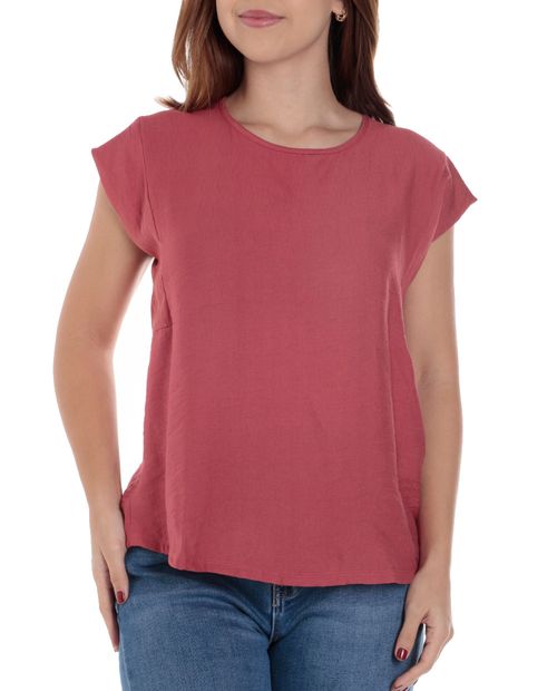 Blusa Nicolle casual rosada manga corta para mujer