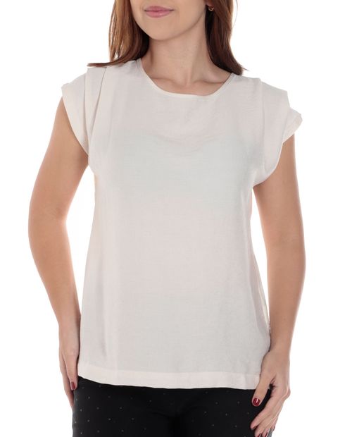 Blusa Nicolle casual beige manga corta para mujer
