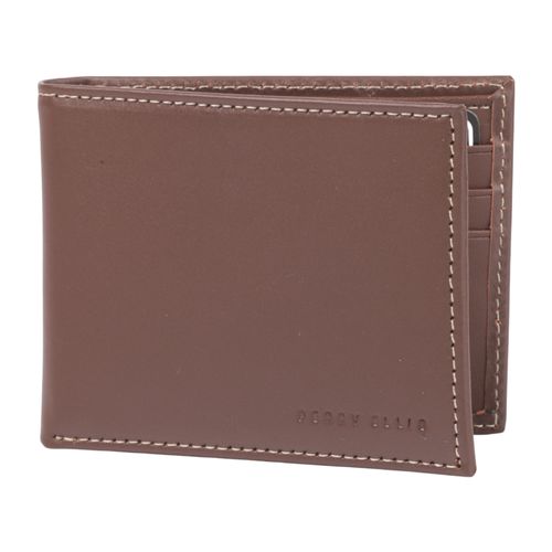 Billetera bifold Perry Ellis café de cuero para hombre