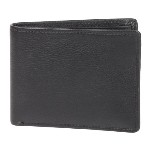 Billetera bifold Perry Ellis negra de cuero para hombre