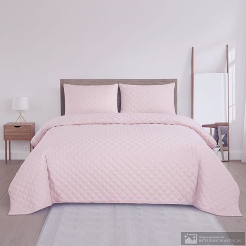 Cubrecama Detalles de poliéster diseño sólido