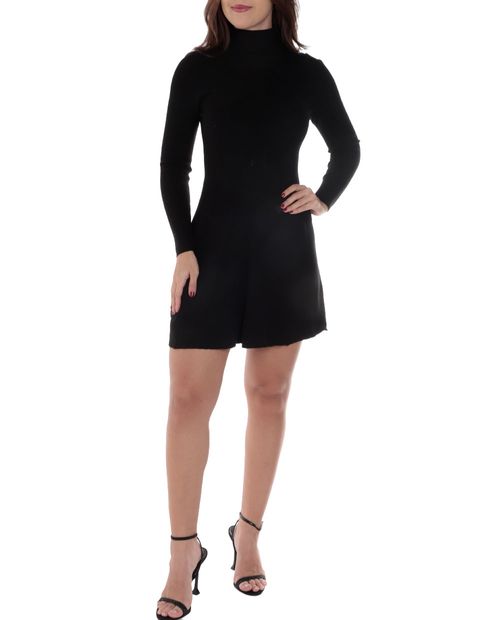 Vestido Active Basic bodycon negro de manga larga para mujer