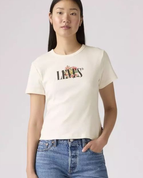 Camiseta Levi's beige manga corta para mujer