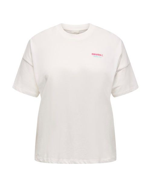 Camiseta Only Carmakoma blanca manga corta para mujer