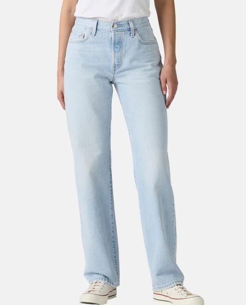 Jeans Levi's 501 straight celeste de cintura alta para mujer