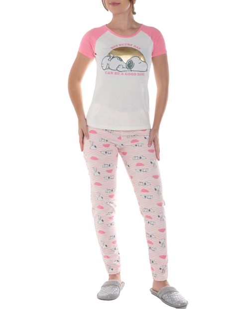 Pijama con pantalón St. Jacks estampada de Snoopy para mujer