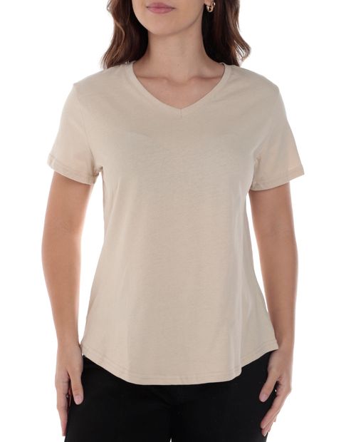 Camiseta Nicolle beige manga corta para mujer