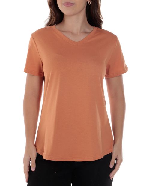 Camiseta Nicolle anaranjada manga corta para mujer