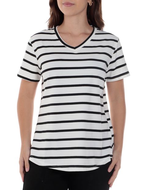 Camiseta Nicolle rayada manga corta para mujer