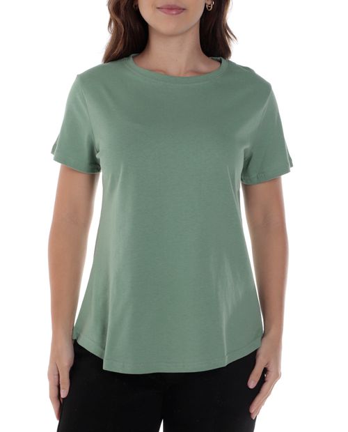 Camiseta Nicolle verde manga corta para mujer