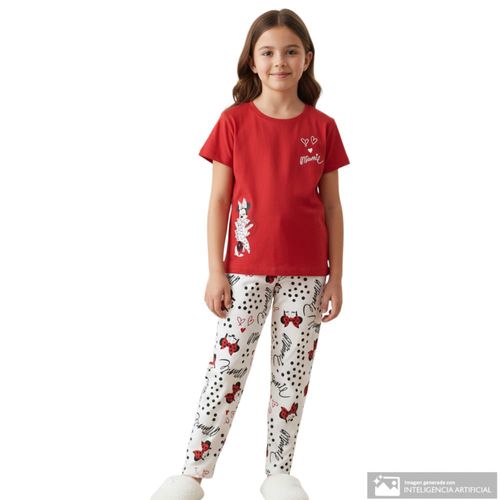 Pijama de 2 pizas estampado de Minnie Mouse para niña