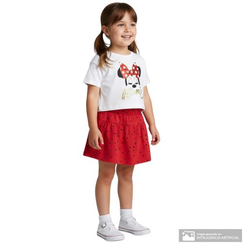 Conjunto de 2 piezas multicolor estampado de Minnie Mouse para niña
