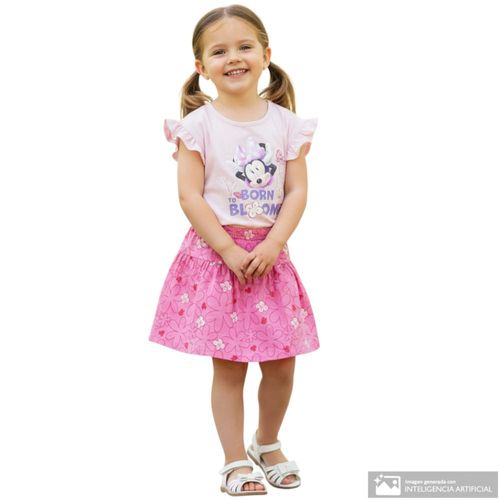 Conjunto de 2 piezas multicolor con estampado de Minnie Mouse para niña