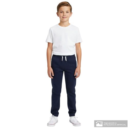 Pantalón jogger azul navy sólido para niño